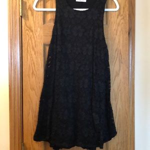 Black flower lace dress. Size large